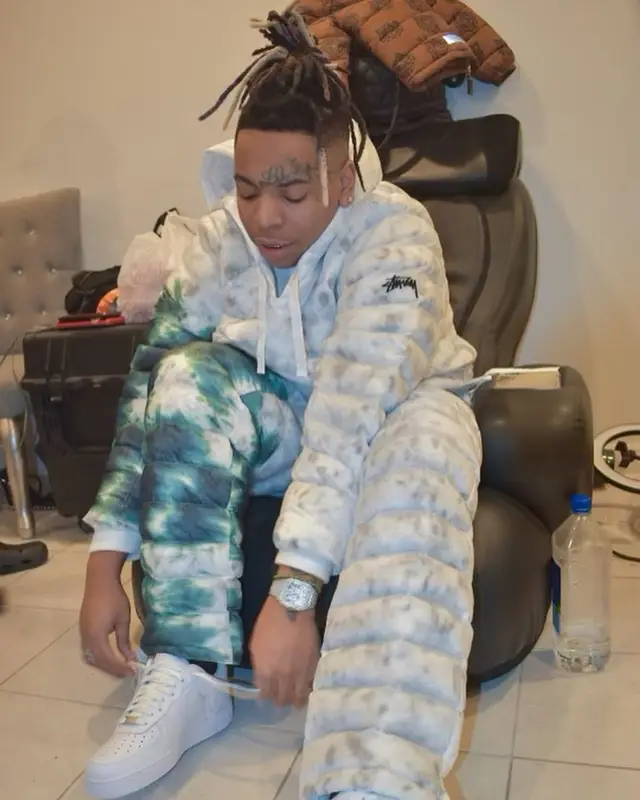 Lil Gotit outfit in Nike and Stussy, 2021