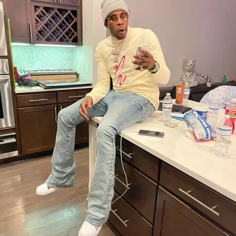 Lil Duke outfit in Vicaire and Nike, 2021