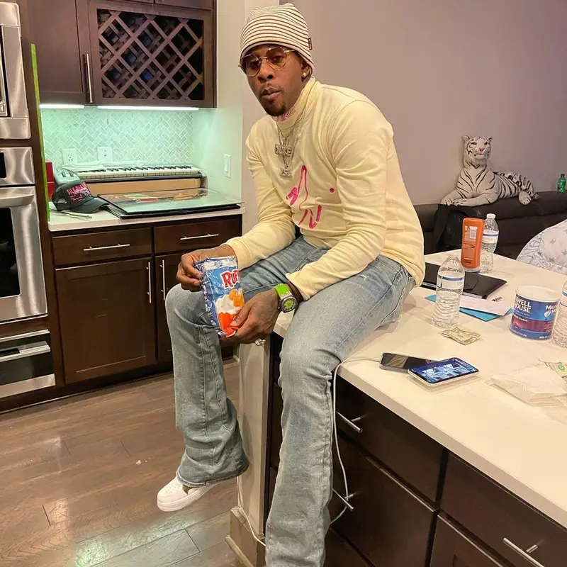 Lil Duke outfit in Vicaire and Nike, 2021