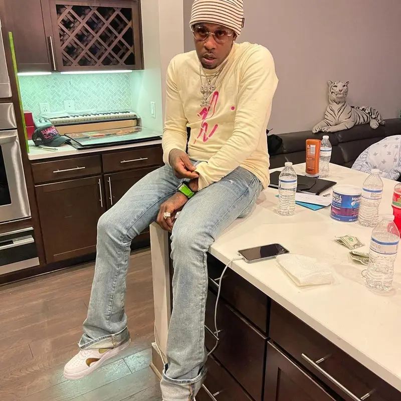 Lil Duke outfit in Vicaire and Nike, 2021