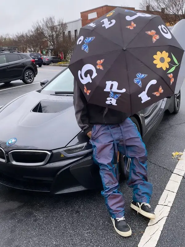 Lil Gnar outfit in Fear of God, Rick Owens, and Louis Vuitton, 2021