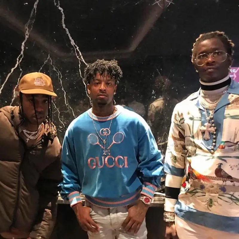 21 Savage outfit in Gucci, 2020