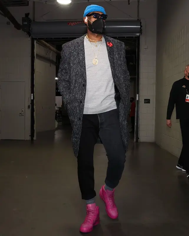 LeBron James outfit in Represent, Louis Vuitton, and Henry Mask, 2021