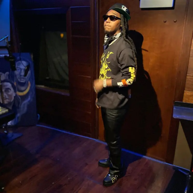 Takeoff outfit in Heron Preston, Nike, and Vintage, 2021