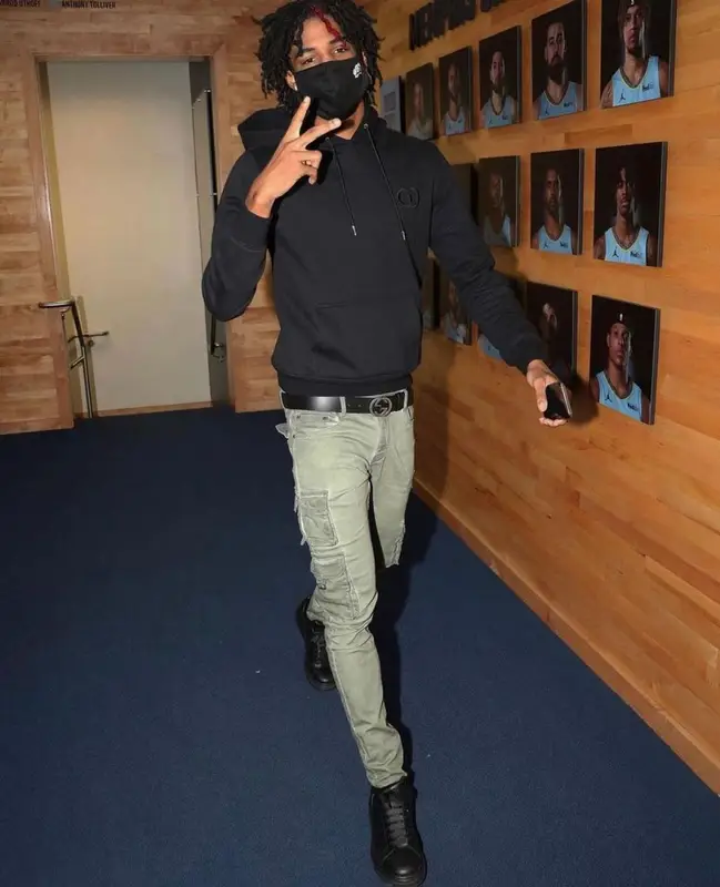 Ja Morant outfit in Dior, Alexander McQueen, and Gucci, 2021