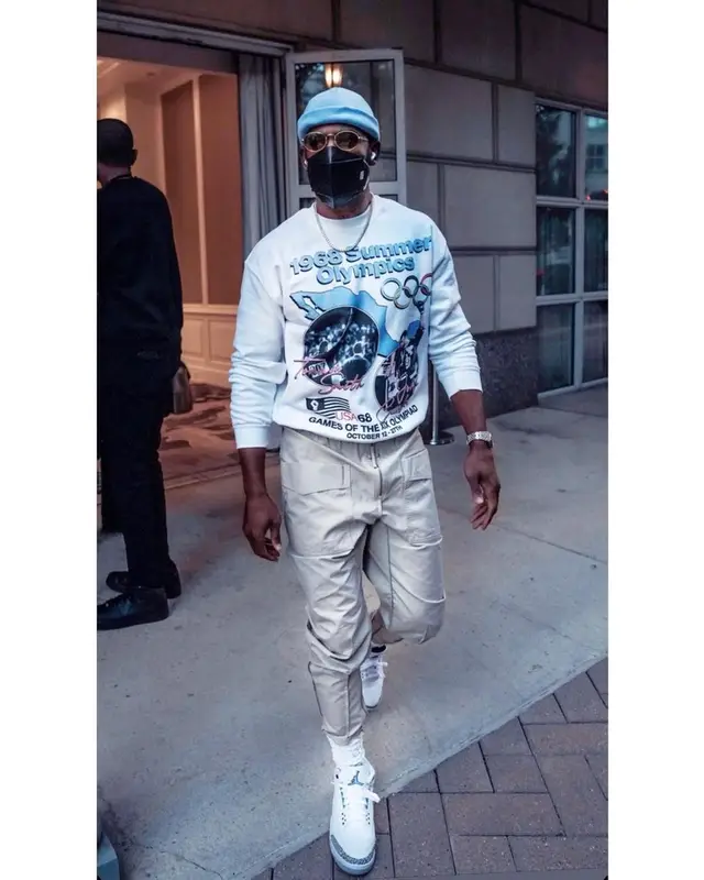 Chris Paul outfit in Isabel Marant, Illesteva, and Henry Mask, 2021