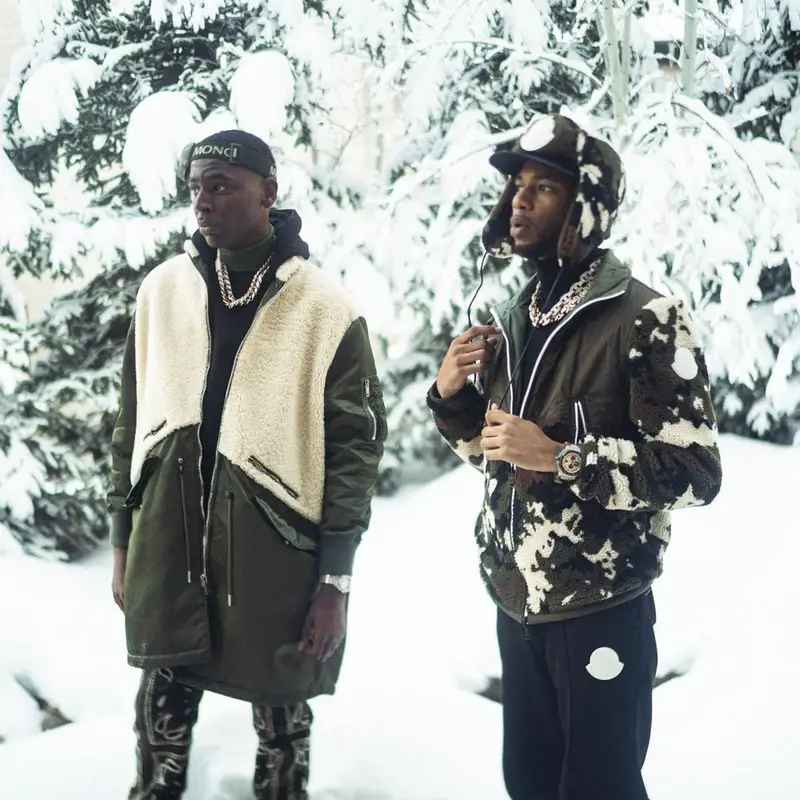 Key Glock outfit in Nike, Moncler, and Travis Scott Merch, 2021