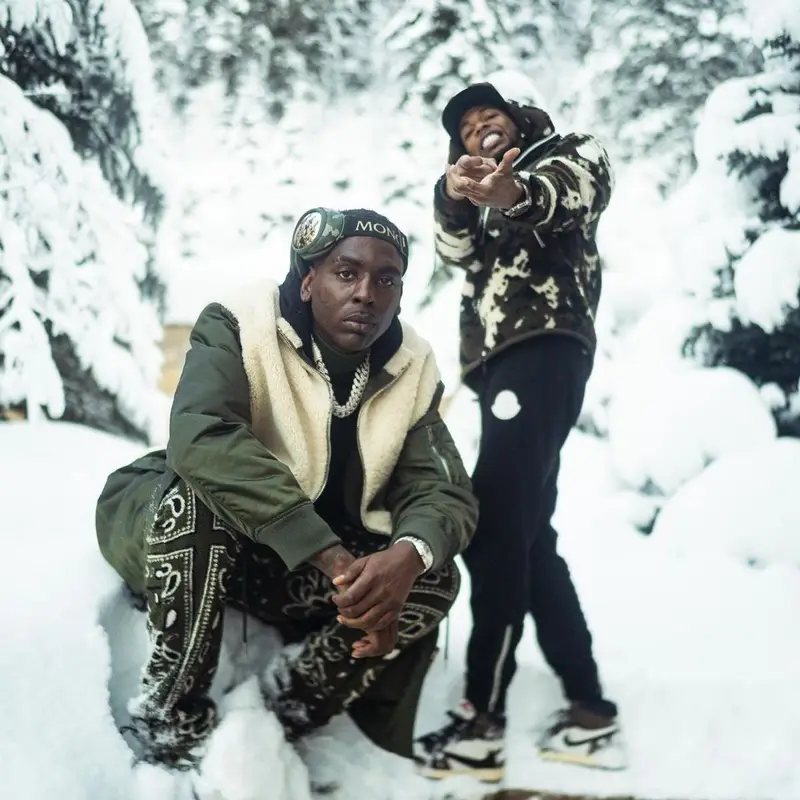 Key Glock outfit in Nike, Moncler, and Travis Scott Merch, 2021