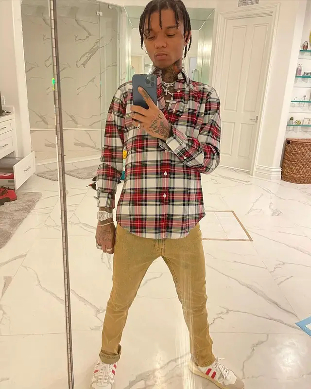 Swae Lee outfit in Brooks Brothers, Lanvin, and Louis Vuitton, 2021