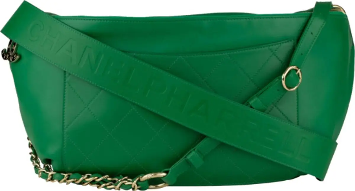 chanel green waist bag