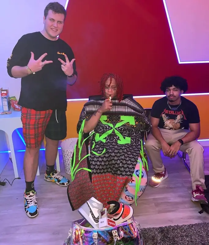 Trippie Redd outfit in Off-White, 2021