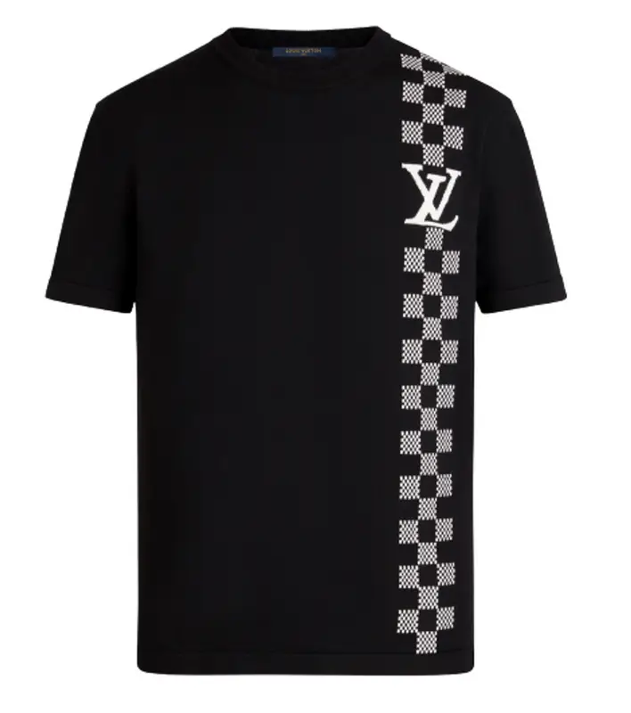 Louis Vuitton Damier Stripe Jacquard Black T-Shirt