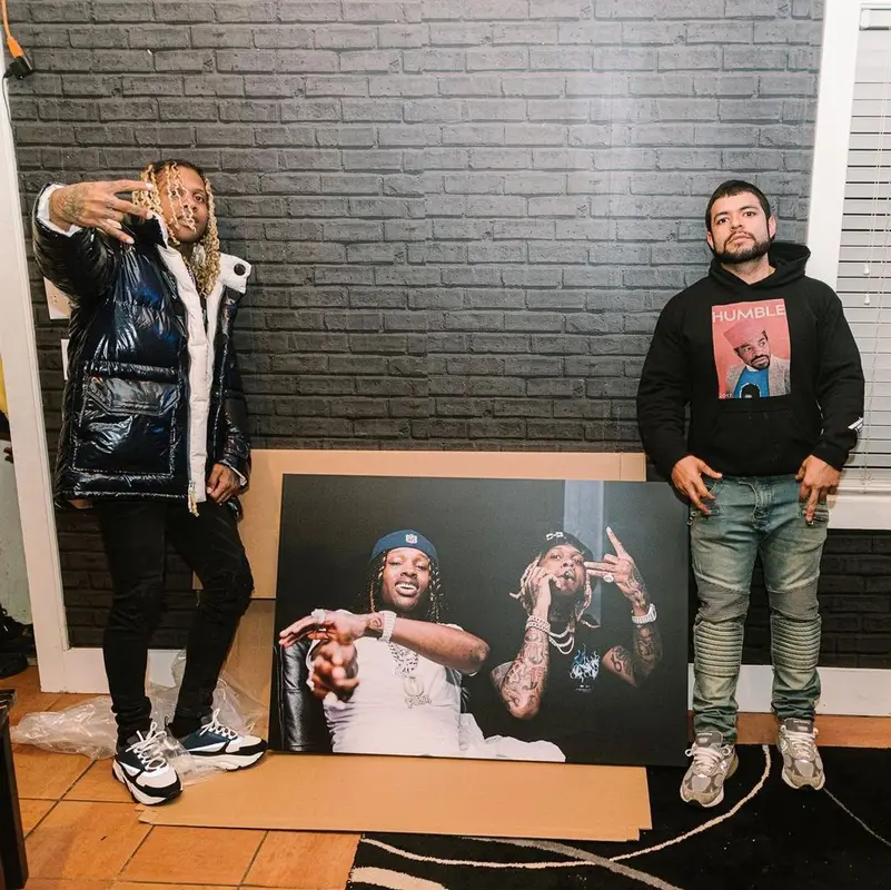 Lil Durk outfit in Dior and Amiri, 2021