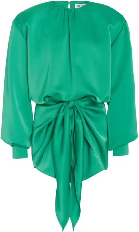 The Attico Draped Crepe De Chine Mini Dress $915