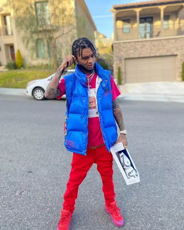 Swae Lee outfit in Ed Hardy, Ksubi, and B.B. Simon, 2021