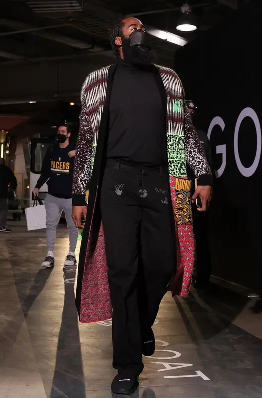 James Harden outfit in Off-White, 2021