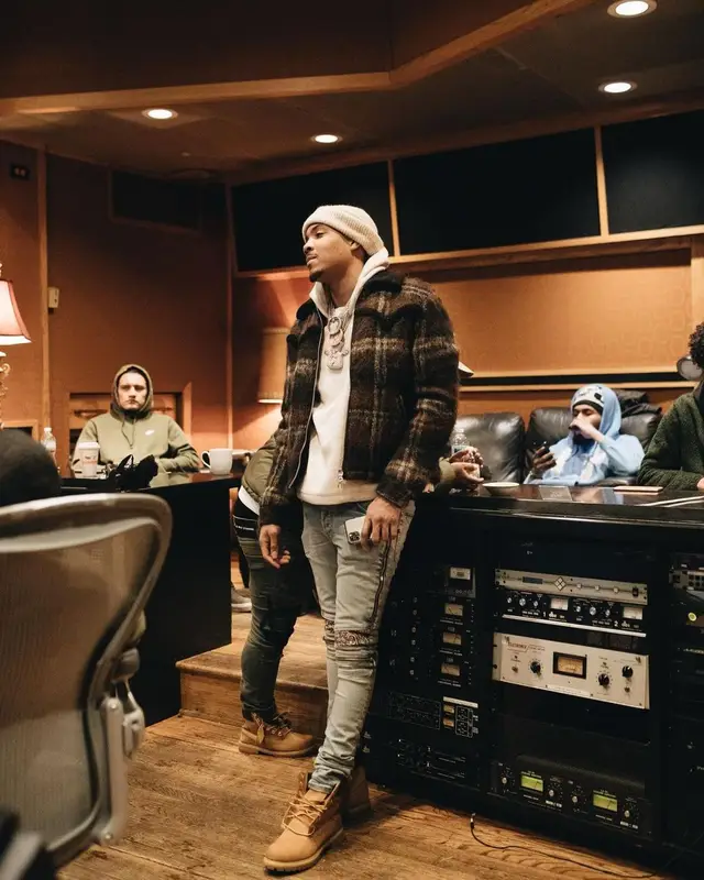 G Herbo outfit in Amiri and Timberland, 2021
