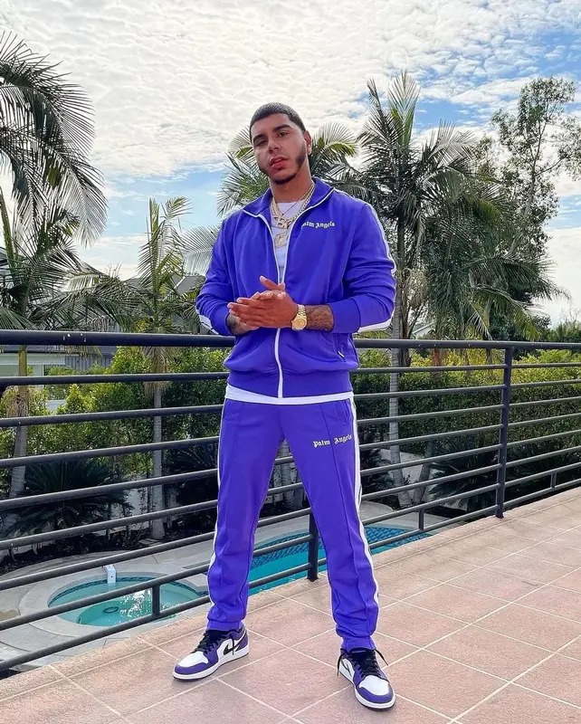 CJ outfit in Palm Angels, Nike, and Fuego Socks, 2021