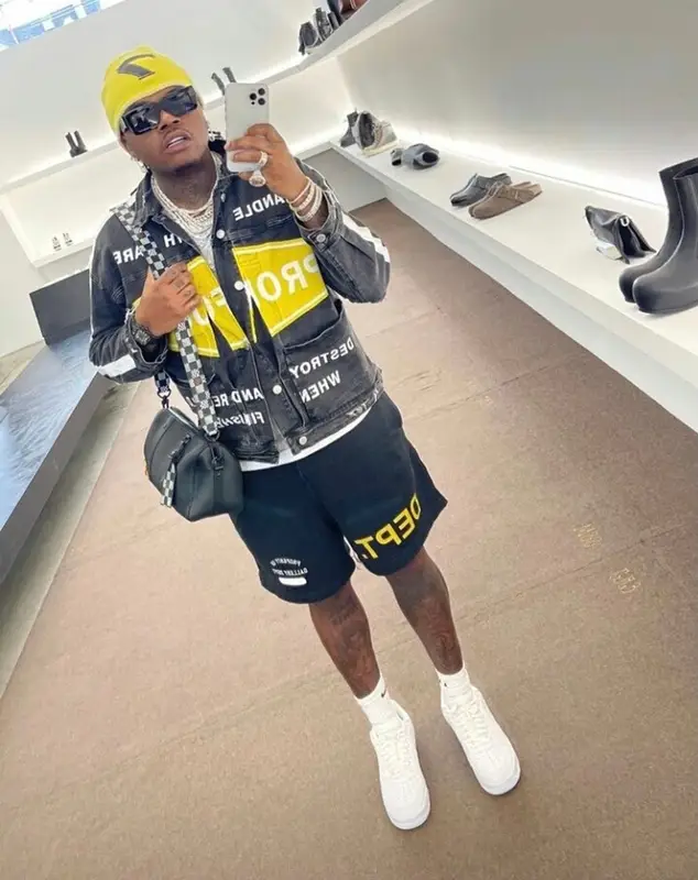Gunna outfit in Profound, Gallery Dept., and Louis Vuitton, 2021
