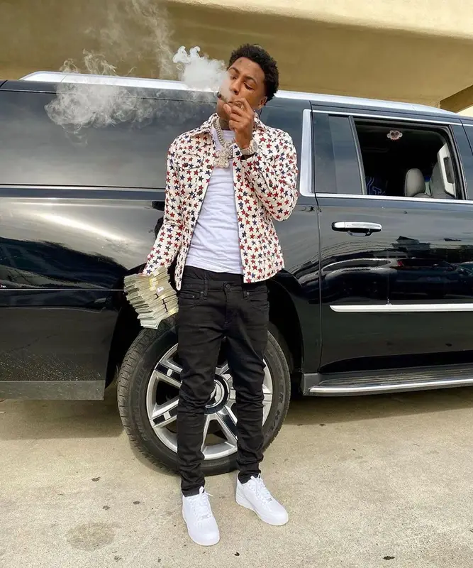 NBA YoungBoy outfit in Moncler Genius, Ksubi, and Nike, 2020