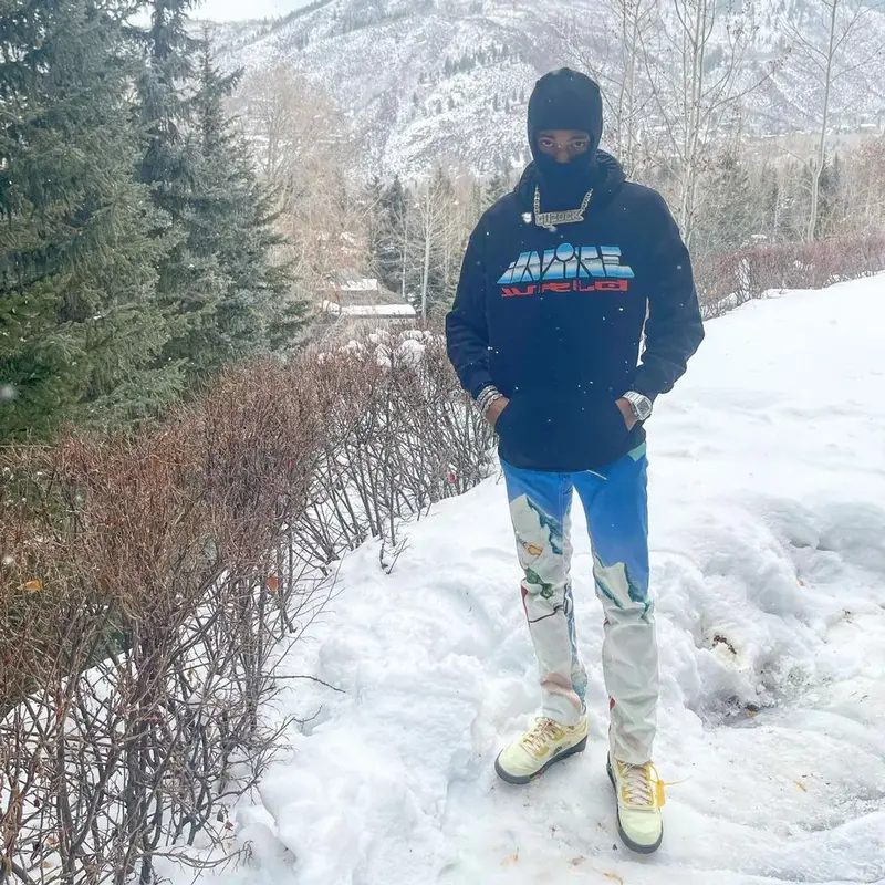 Key Glock outfit in Vlone, Casablanca, and Juice Wrld Merch, 2021