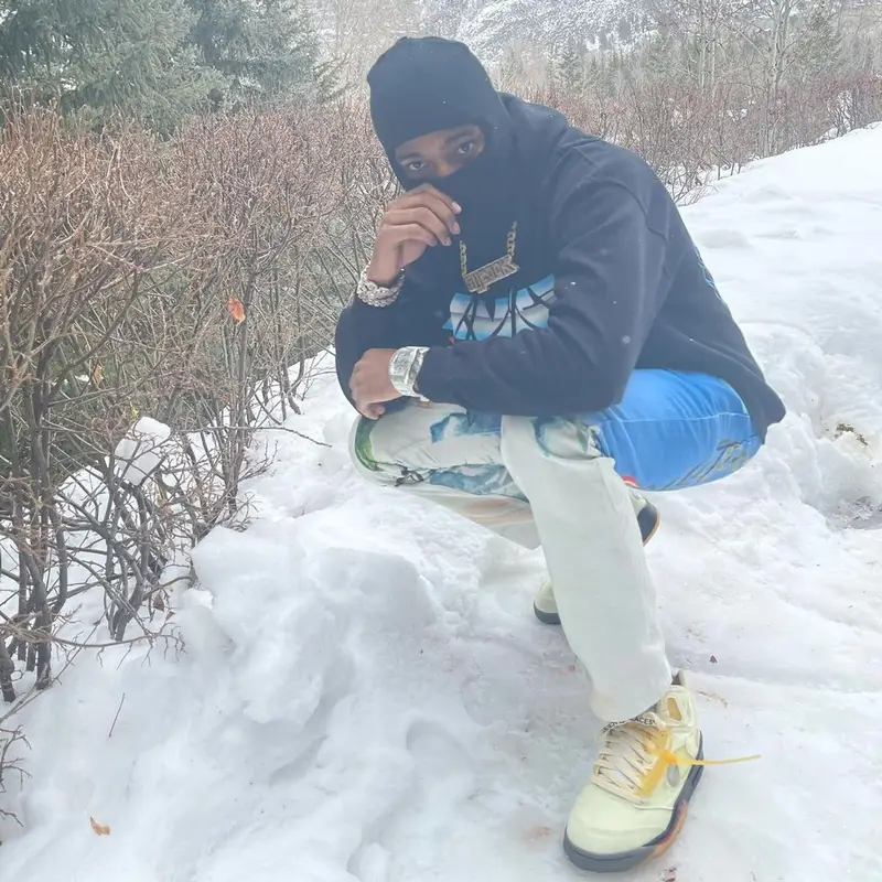 Key Glock outfit in Vlone, Casablanca, and Juice Wrld Merch, 2021