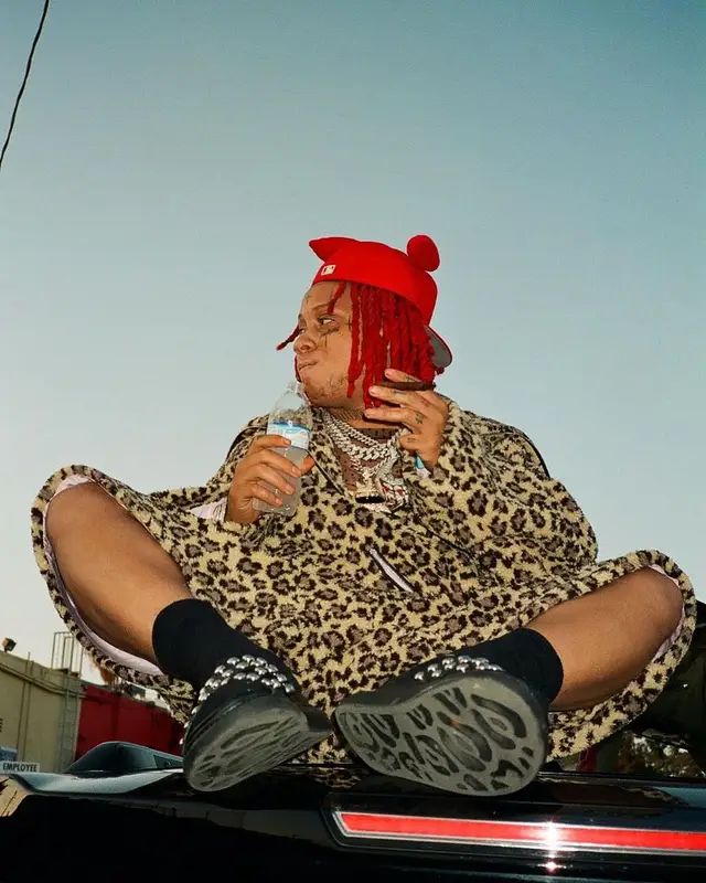 Trippie Redd outfit in Duoltd, Shyne Boys, and Alexander McQueen, 2021