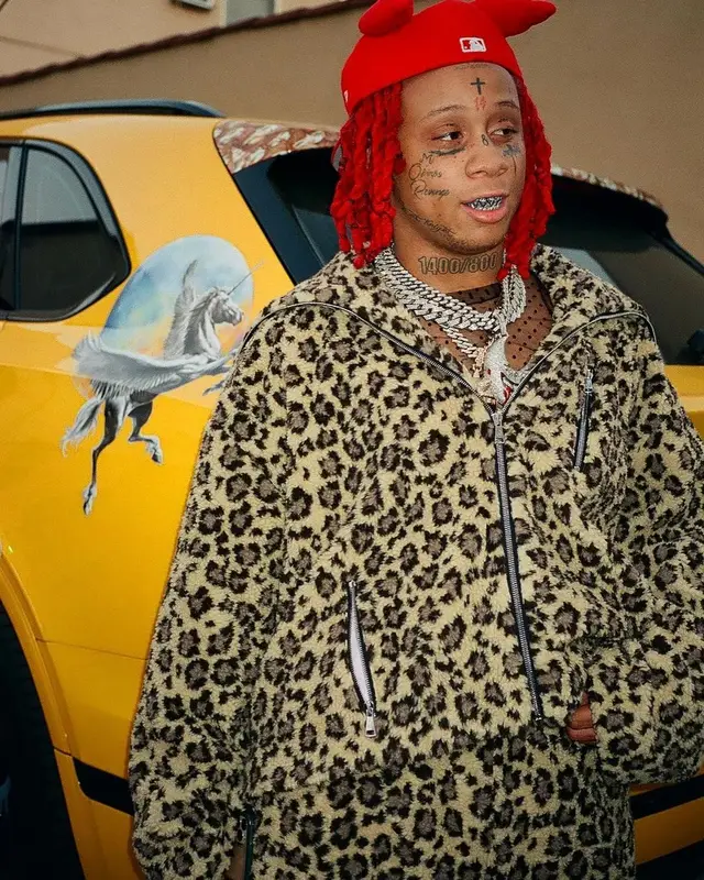 Trippie Redd outfit in Duoltd, Shyne Boys, and Alexander McQueen, 2021