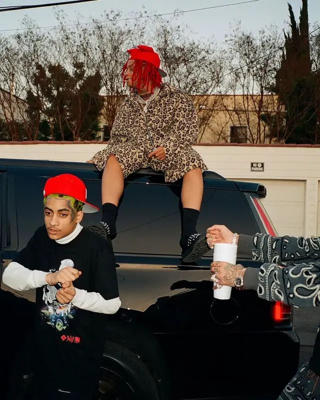 Trippie Redd outfit in Duoltd, Shyne Boys, and Alexander McQueen, 2021