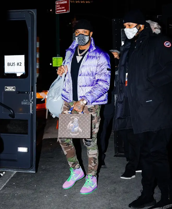 PJ Tucker outfit in Dior, Amiri, and Louis Vuitton, 2021