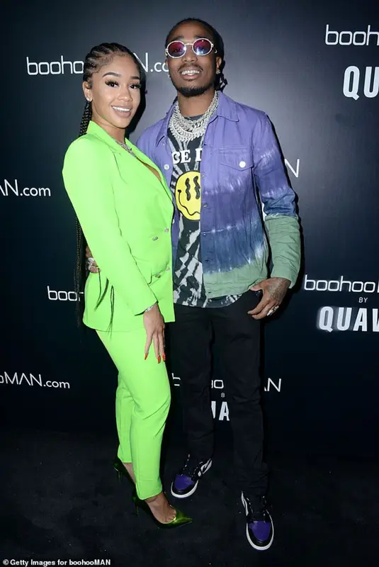 Quavo outfit in BooHooMan, Amiri, and Nike, 2019