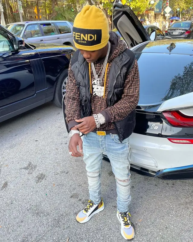 Jackboy outfit in Amiri and Fendi, 2021