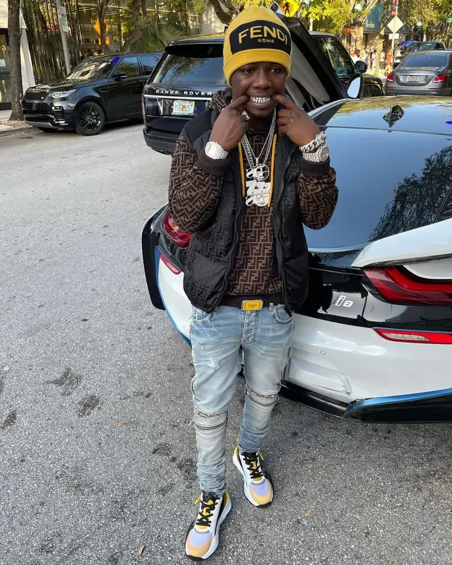 Jackboy outfit in Amiri and Fendi, 2021