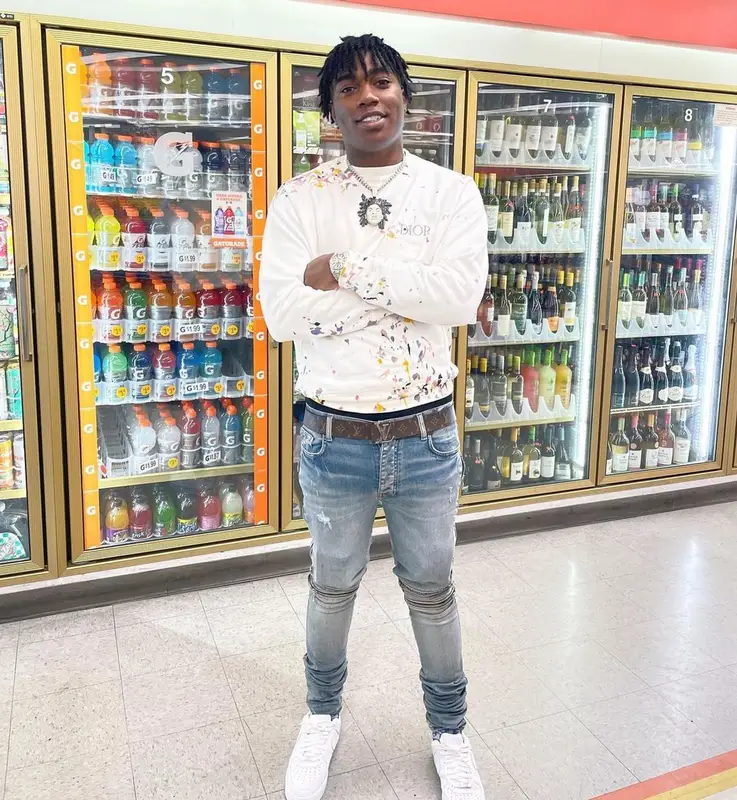 Fredo Bang outfit in Dior, Amiri, and Louis Vuitton, 2021