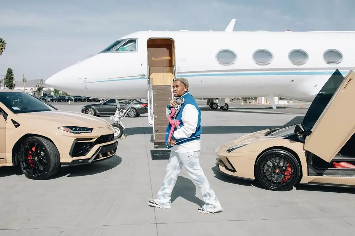 Mustard outfit in Louis Vuitton and Takashi Murakami, 2021