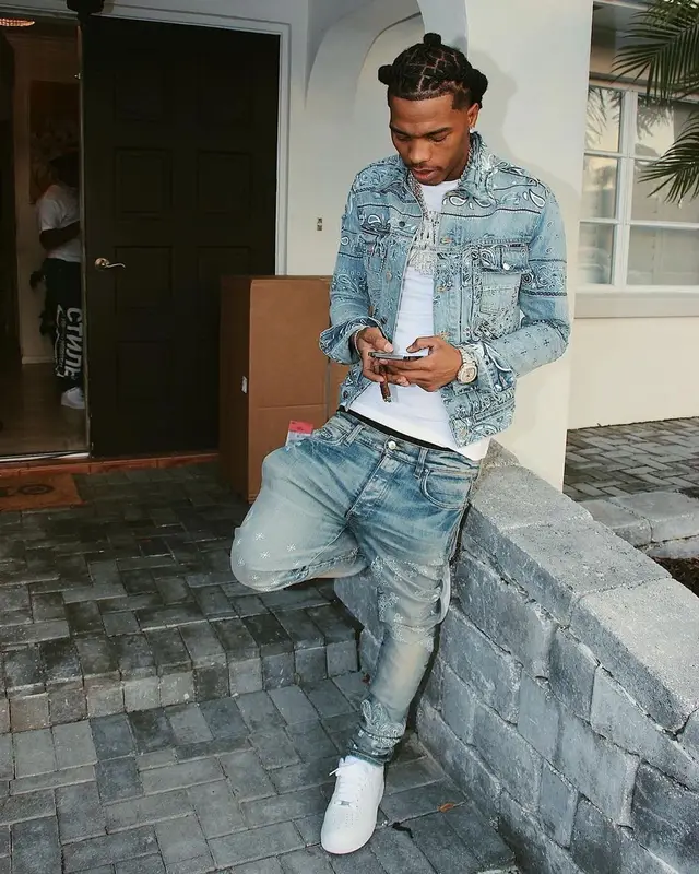 Lil Baby outfit in Amiri and Nike, 2021