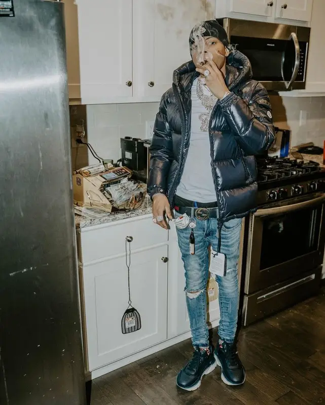 Lil Migo outfit in Dolce & Gabbana, Gucci, and Moncler, 2021