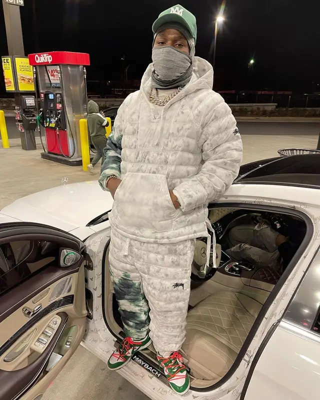 DaBaby outfit in Stussy, Amiri, and Nike, 2021