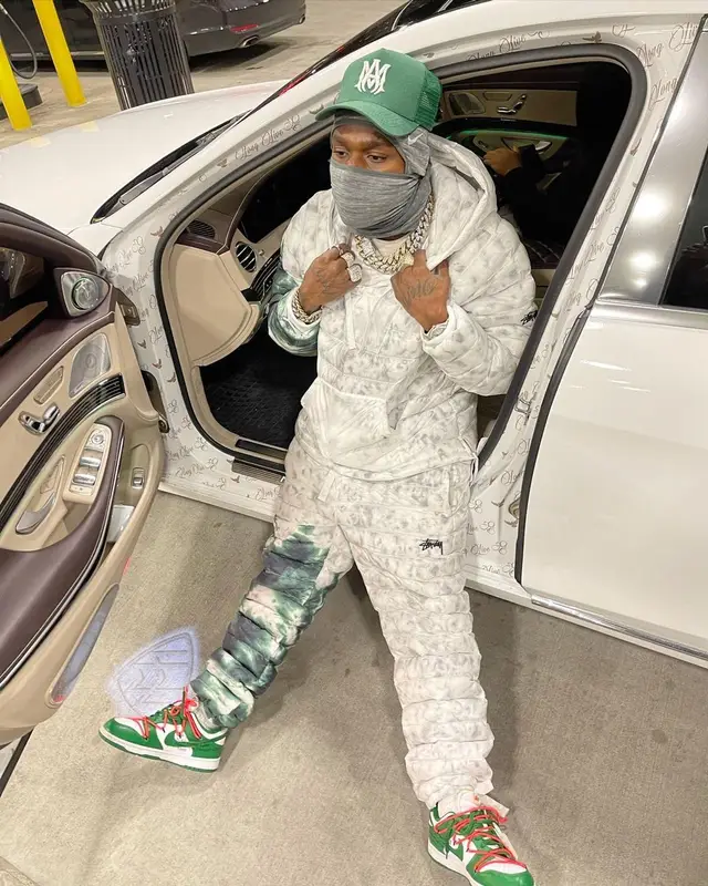DaBaby outfit in Stussy, Amiri, and Nike, 2021
