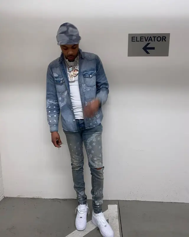 G Herbo outfit in Amiri and Nike, 2021