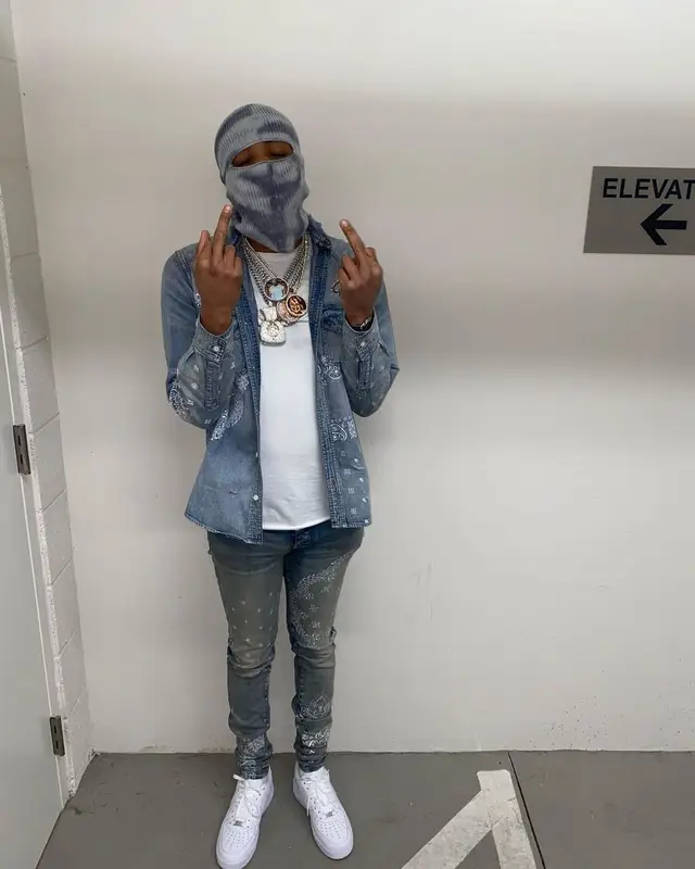 G Herbo outfit in Amiri and Nike, 2021