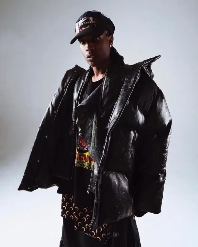 ASAP Rocky outfit in Marine Serre and AWGE, 2021