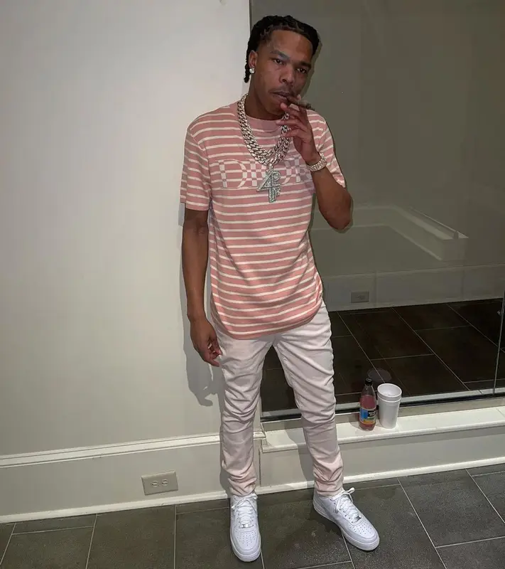 Lil Baby outfit in Dior and Nike, 2021