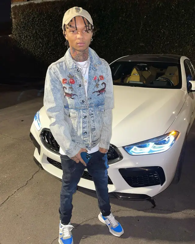 Swae Lee outfit in Urban Outfitters, Ksubi, and Louis Vuitton, 2021