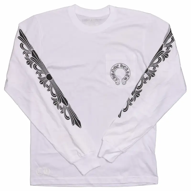 Chrome Hearts Long Sleeve Horseshore Scroll Label T-Shirt | WHAT'S