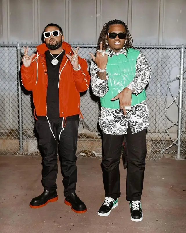 Gunna outfit in Bottega Veneta, Marni, and Louis Vuitton, 2021