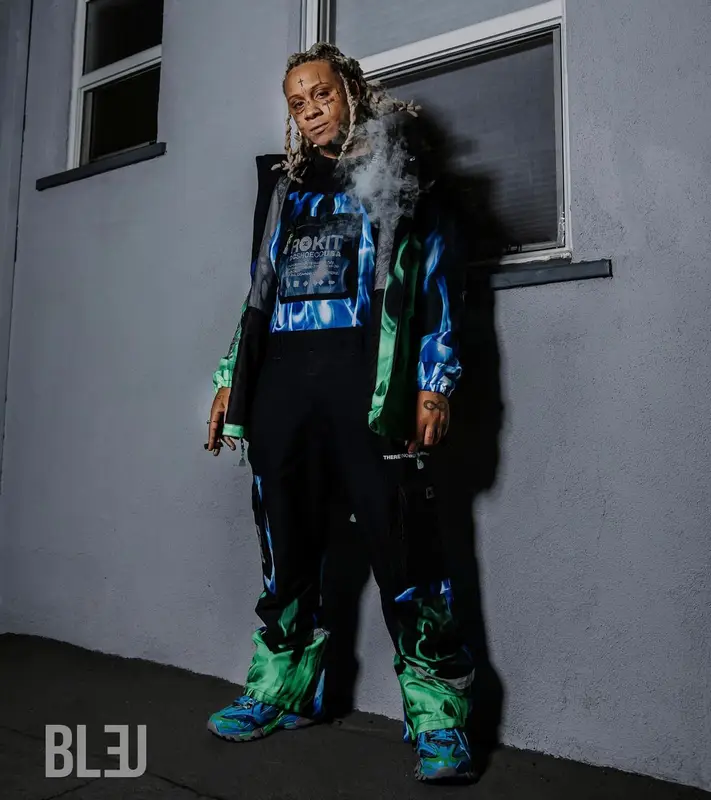 Trippie Redd outfit in Rokit, Balenciaga, and DC Shoes, 2021