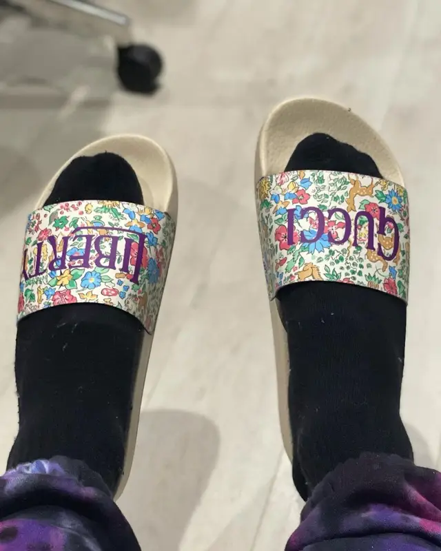 Fredo Bang outfit in The Art Dealrs, Gucci, and Liberty London, 2021