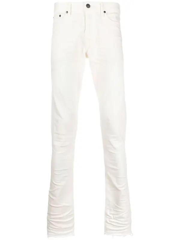 John Elliott Low-Rise Skinny-Fit White Jeans $521