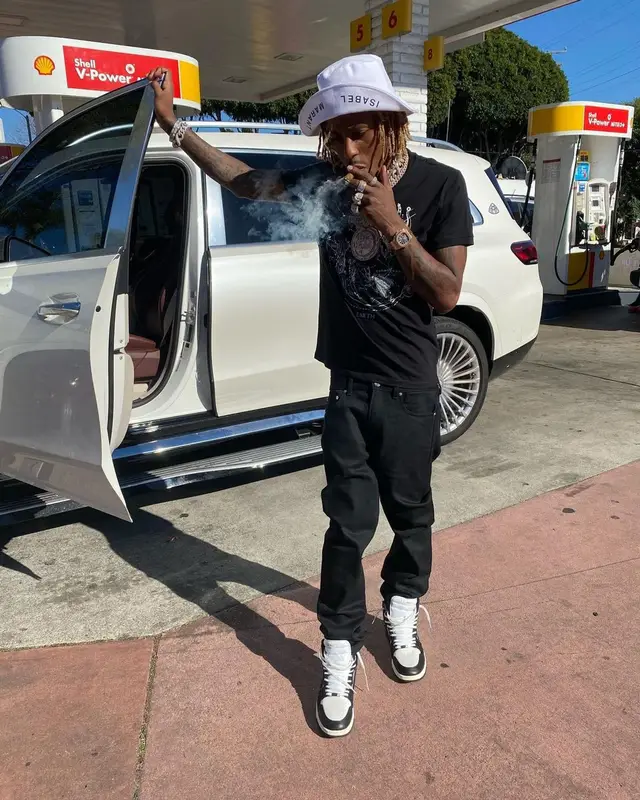 Rich The Kid outfit in Amiri and Isabel Marant, 2021
